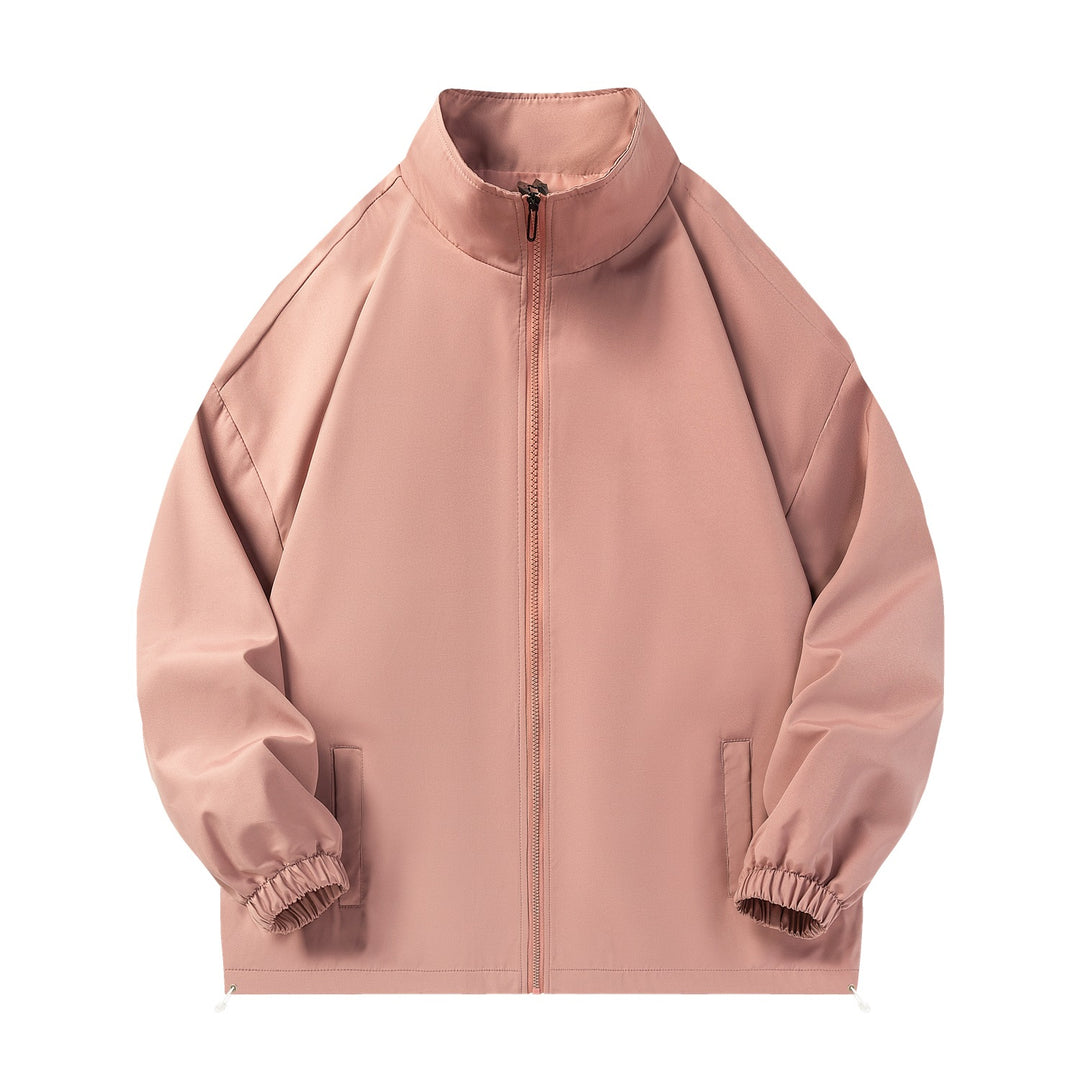 Unisex Leichte Windjacke mit hochabschließendem Stehkragen, Elastikbündchen & verstellbarem Kordelzugsaum Drune