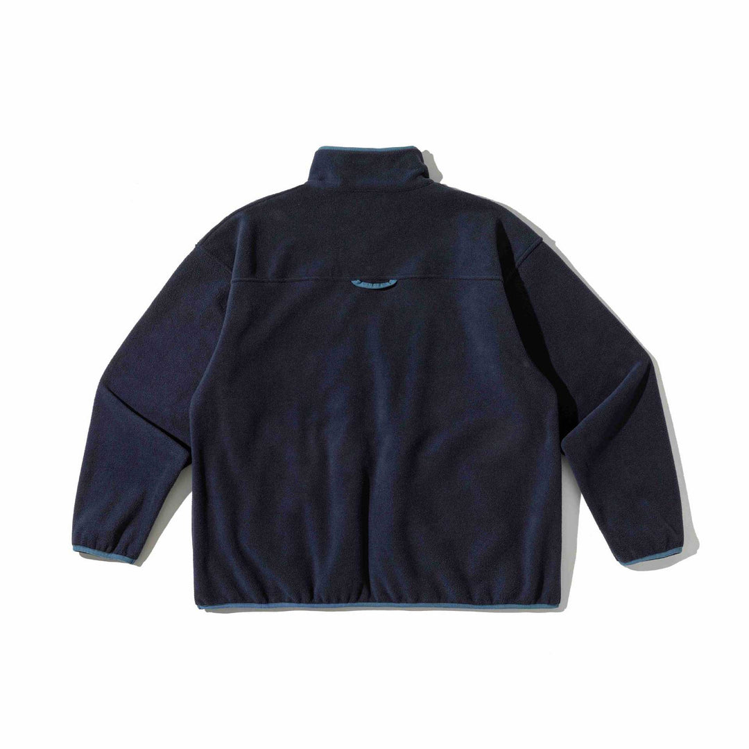 Unisex Fleece-Pullover mit halbhohem Reißverschluss, Kängurutasche und Collegestyle-Stick Drune