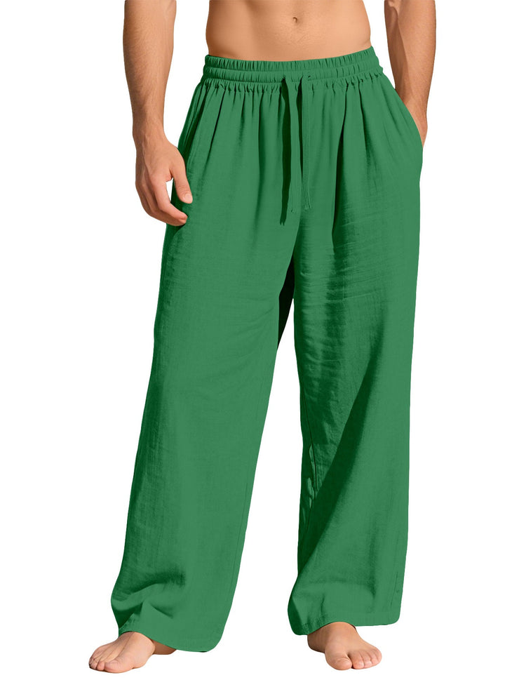 Herren nan leichte Leinen-Loungehose mit elastischem Bund und Seitentaschen Drune
