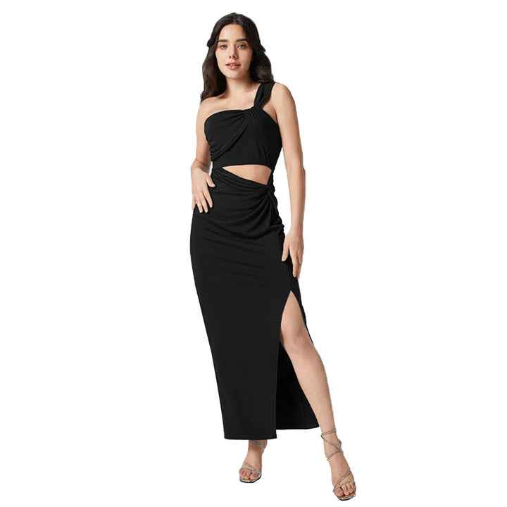 Damen Elegantes Wickelkleid mit asymmetrischen Cut-Out-Details und figurbetonter Silhouette Drune