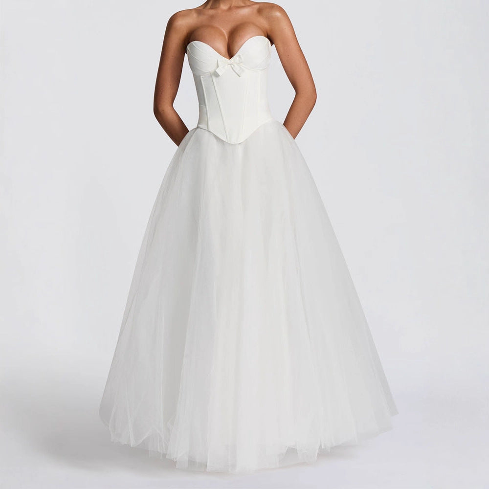 Damen Sorgfältig gestaltetes Hochzeitskleid Drune