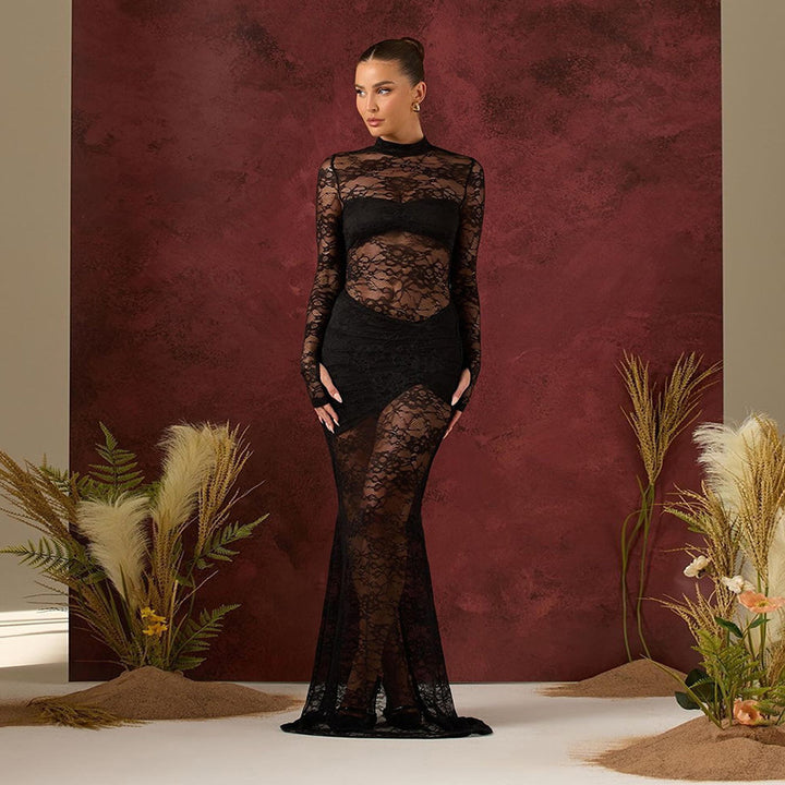 Damen Spitzenkleid Drune