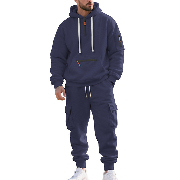 Herren Sportliches Cargo-Set mit Kapuzenpullover und praktischen Taschen Drune