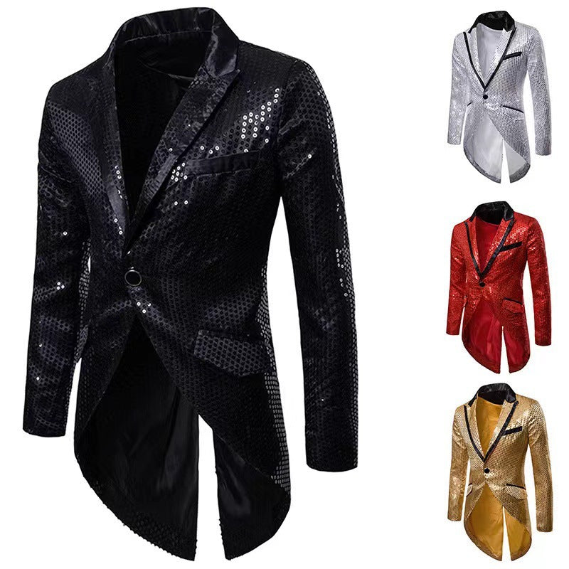Herren modischer und glänzender Blazer mit schickem Schnitt Drune