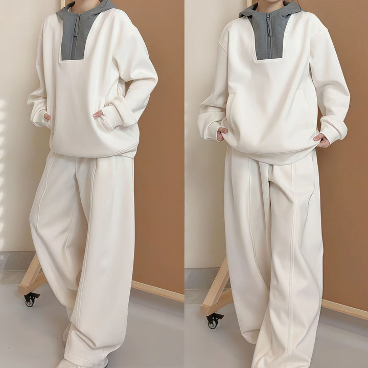 Damen Modische Weitgeschnittene Hochbundhose Drune