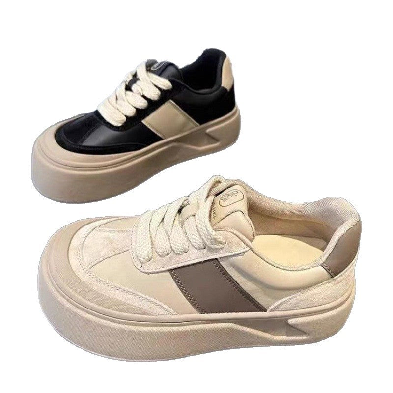 Damen Plateau Sneakers mit lässigem Retro-Design und weichem Obermaterial Drune