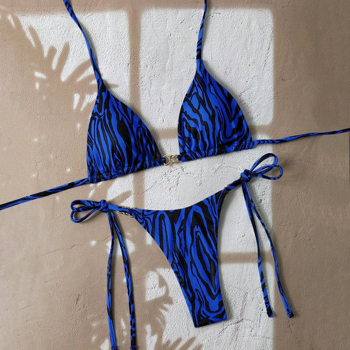 Damen Triangel-Bikini mit aufregendem Leopardenmuster Drune