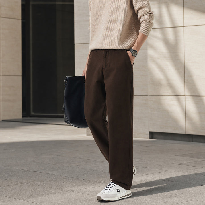 Herren Weite Relax-Fit-Freizeithose mit geradem Bein und seitlichen Eingrifftaschen Drune