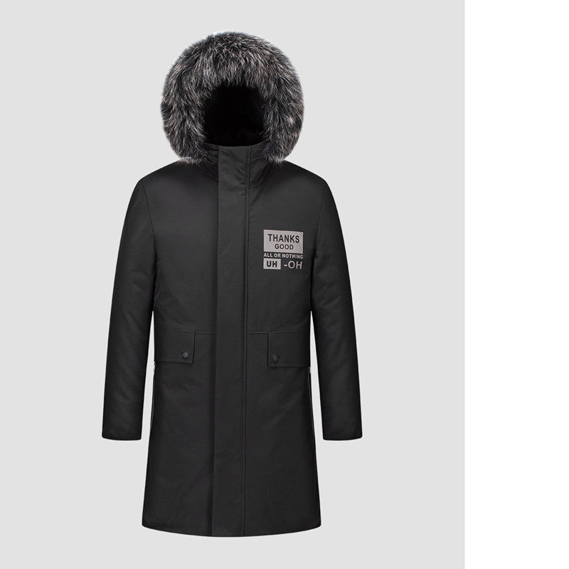 Herren Thermo Parka mit Kapuze und abnehmbarem Kunstfellbesatz Drune