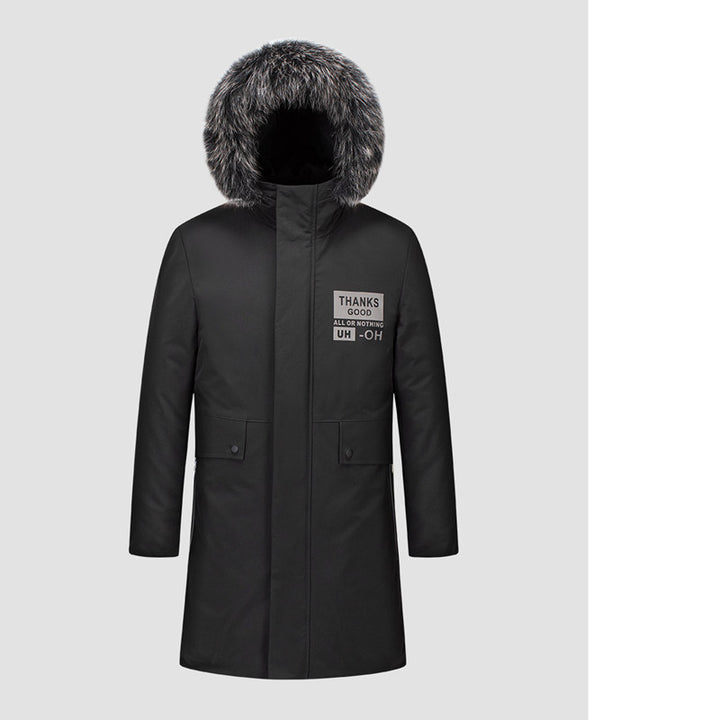 Herren Thermo Parka mit Kapuze und abnehmbarem Kunstfellbesatz Drune
