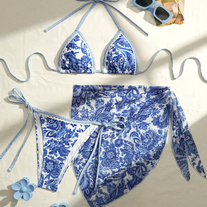Damen Triangel-Bikini mit floralem Design Drune