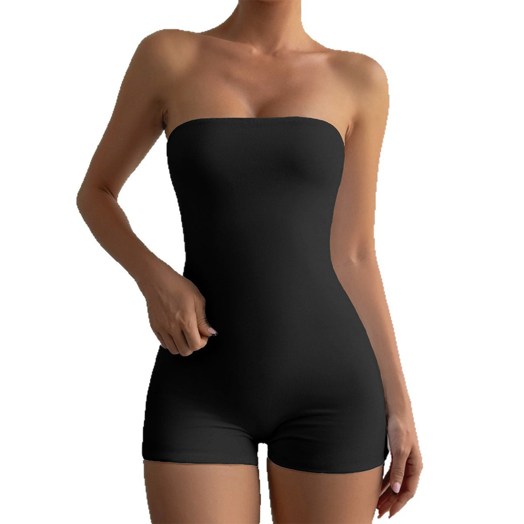 Damen Strapless Jumpsuit aus elastischem Material Drune