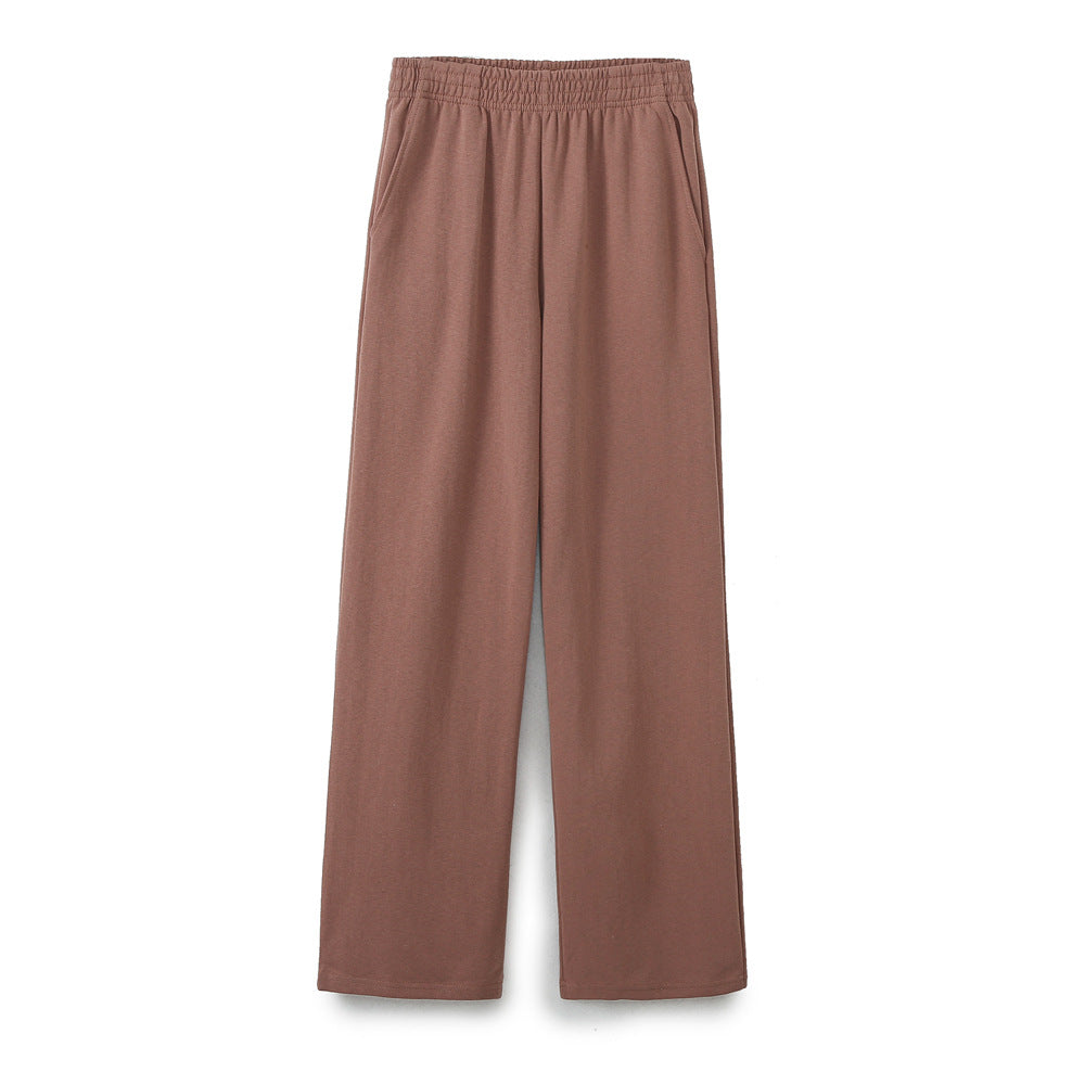 Damen nan weite Komfort-Loungehose mit elastischem Komfortbund, mittigem Schlitz und fließender Palazzo-Silhouette Drune