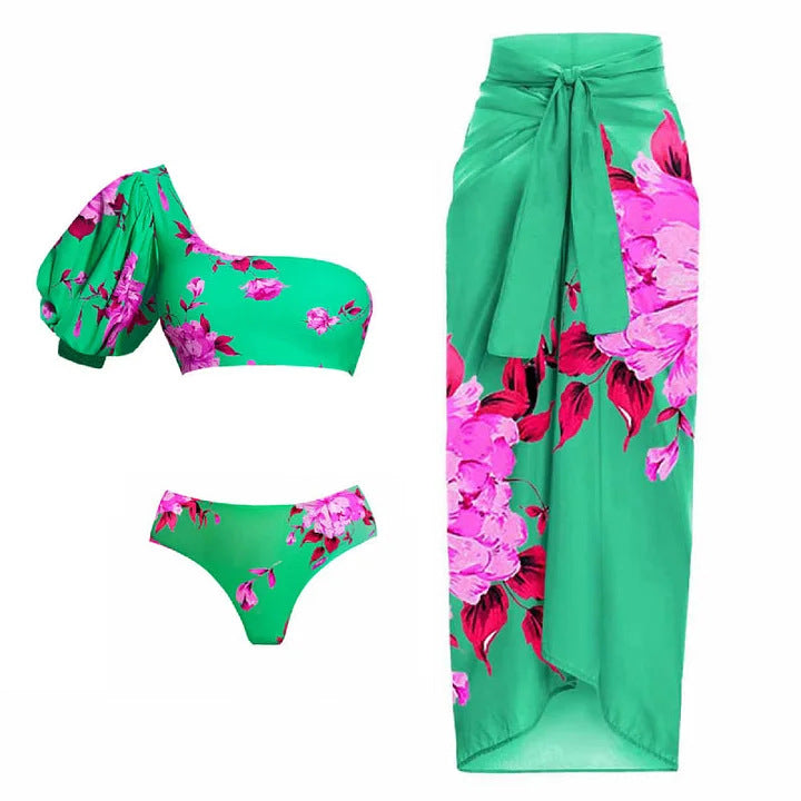 Damen Zweiteiler Badeanzug mit floralem Design Drune