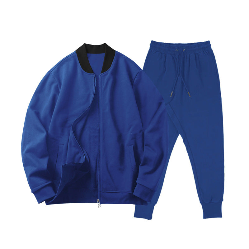 Herren nan locker geschnittenes Sweatset mit Reißverschluss-Bomberjacke und konisch zulaufender Jogginghose aus weichem Baumwollfleece Drune