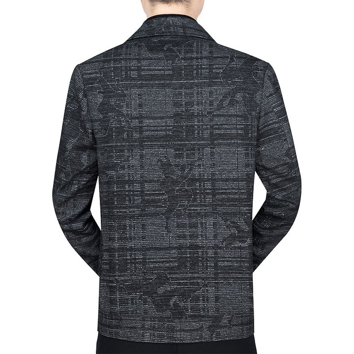 Herren Kurzjacke im strukturierten WDrunelook mit Hemdkragen und Knopfleiste Drune
