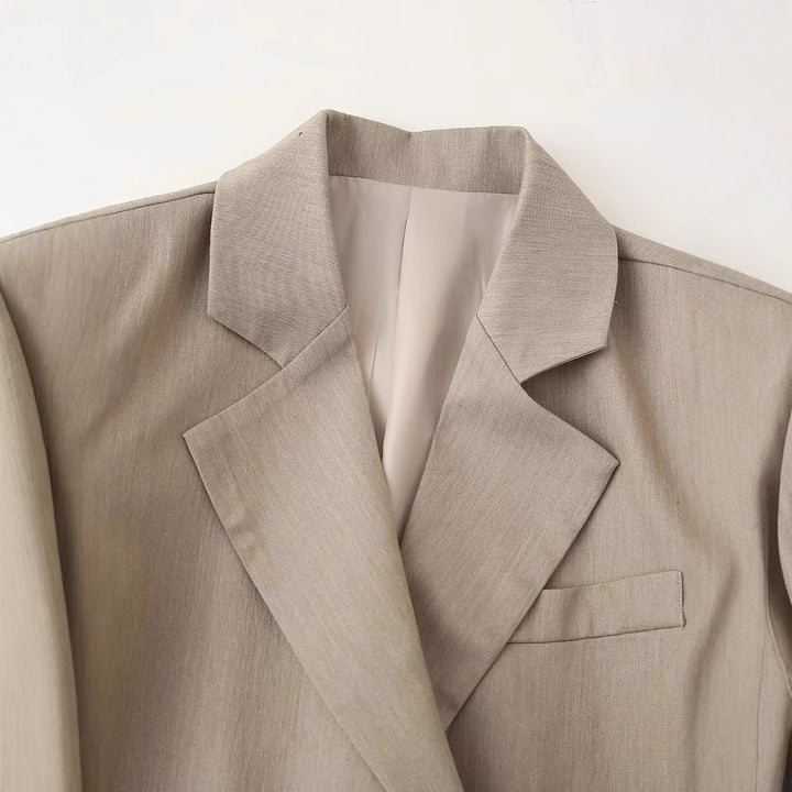Damen nan taillierter Doppelreiher-Blazer mit fallendem Revers, innen gefüttert und schmaler Silhouette Drune