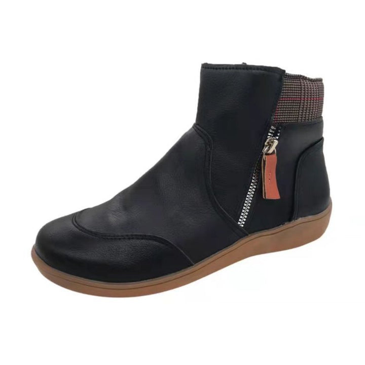 Damen  knöchelhohe Stiefelette mit seitlichem Reißverschluss, gepolstertem Komfortfußbett und flexibler Leichtsohle Drune