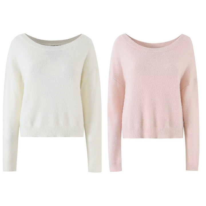 Damen Kuschelweicher Oversize-Pullover mit weitem U‑Boot‑Ausschnitt Drune