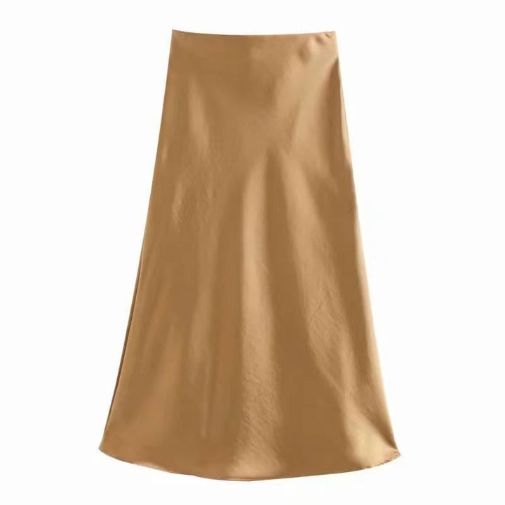 Damen Maxi-Rock aus fließendem Stoff mit elegantem Fall Drune