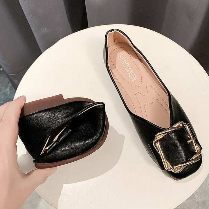 Damen Ballerinas mit dekorativer Schnalle und luxuriösem Innenfutter Drune