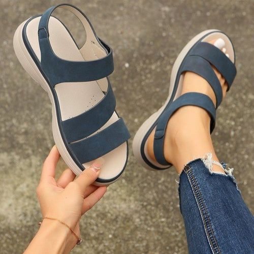 Damen Komfort-Sandalen mit verstellbaren Klettbandagen und ergonomischer Dämpfung Drune