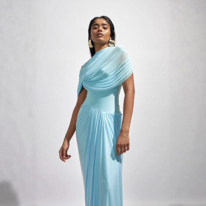 Damen Maxikleid mit eleganter Drapierung und asymmetrischen Cut-Outs Drune