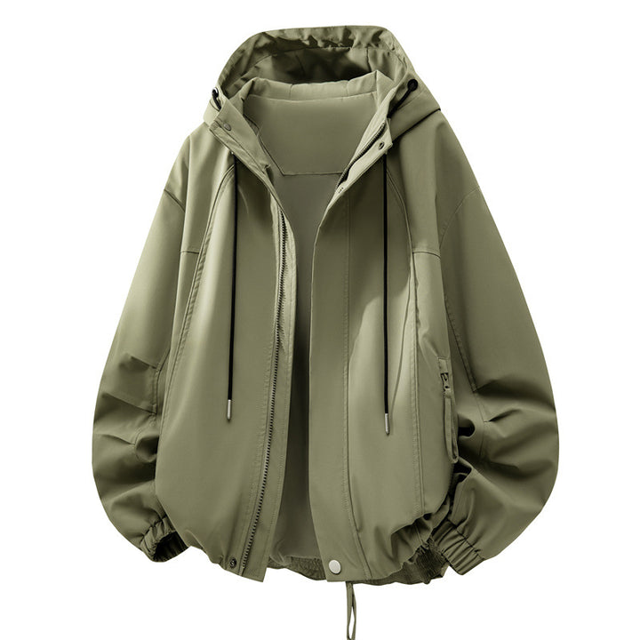 Unisex Oversize Regen- und Windjacke mit Kapuze, wasserabweisender Funktionsmembran Drune