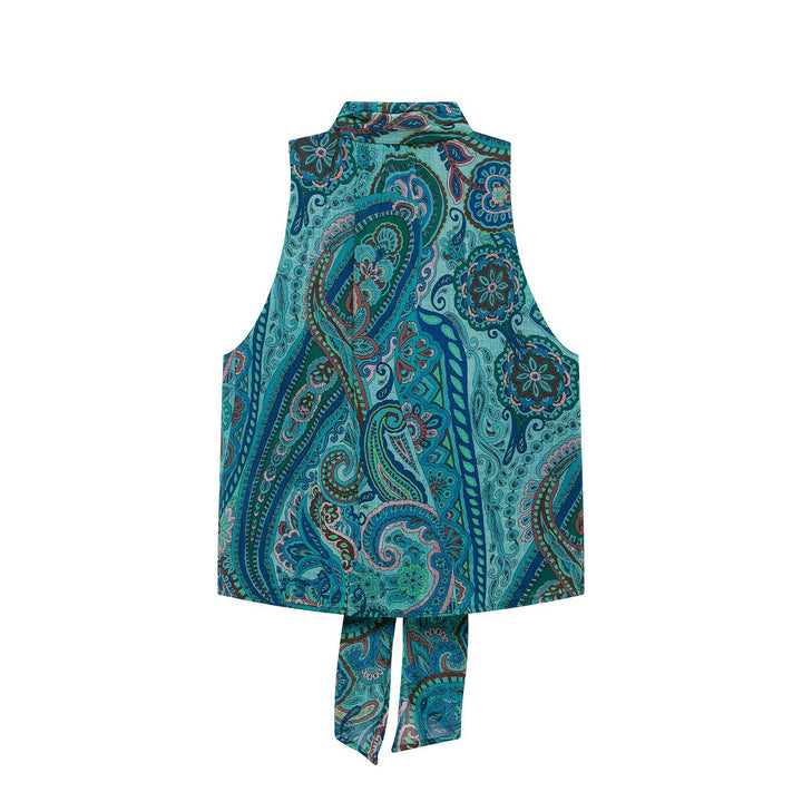 Damen Maxirock mit Paisley-Print, leichtem Fall, Plissee-Details und Taillengürtel Drune