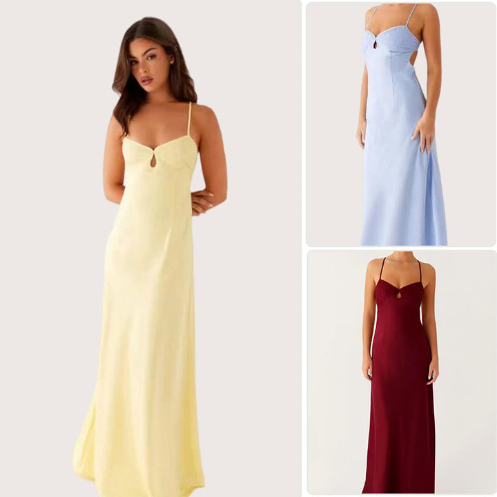 Damen Abendkleid mit verführerischem Spaghettiträger-Design und elegantem Schlitz Drune