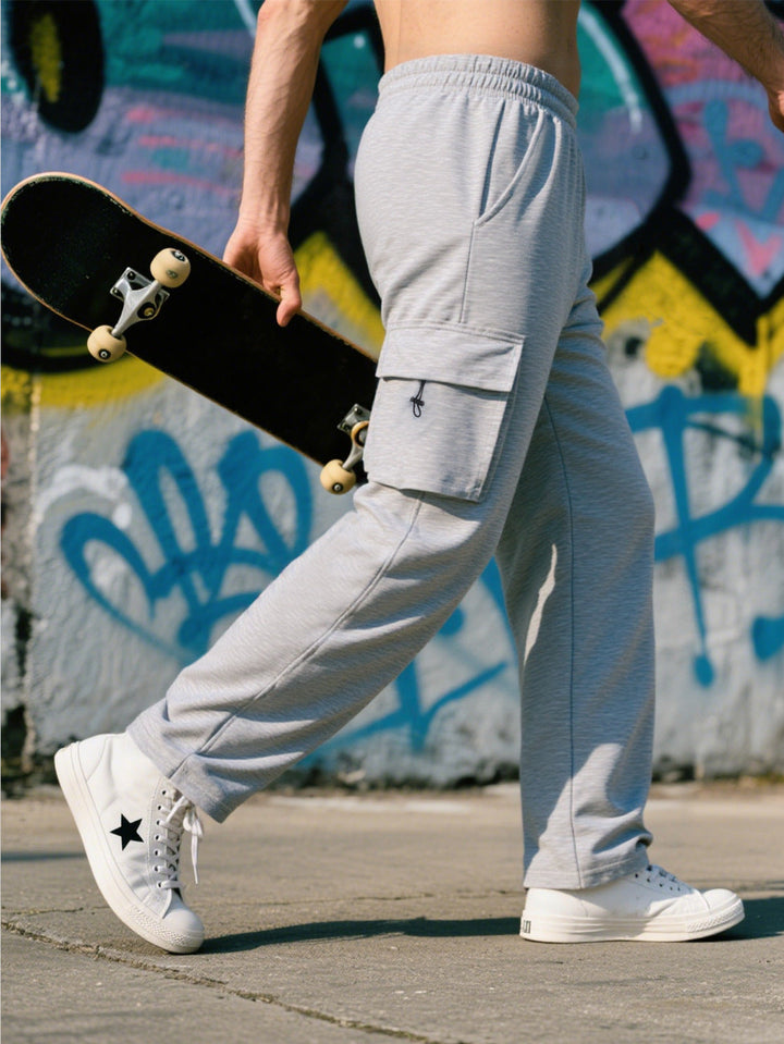 Herren Sportliche Cargo-Hose mit praktischen Taschen und elastischem Bund Drune