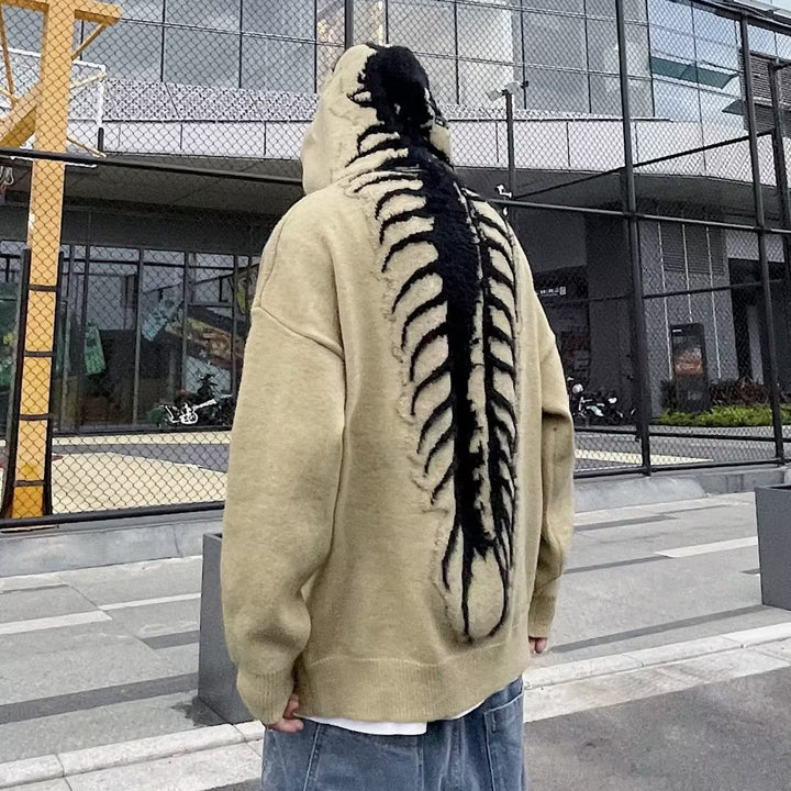Herren Kapuzenpullover mit einzigartigem Rückendruck Drune