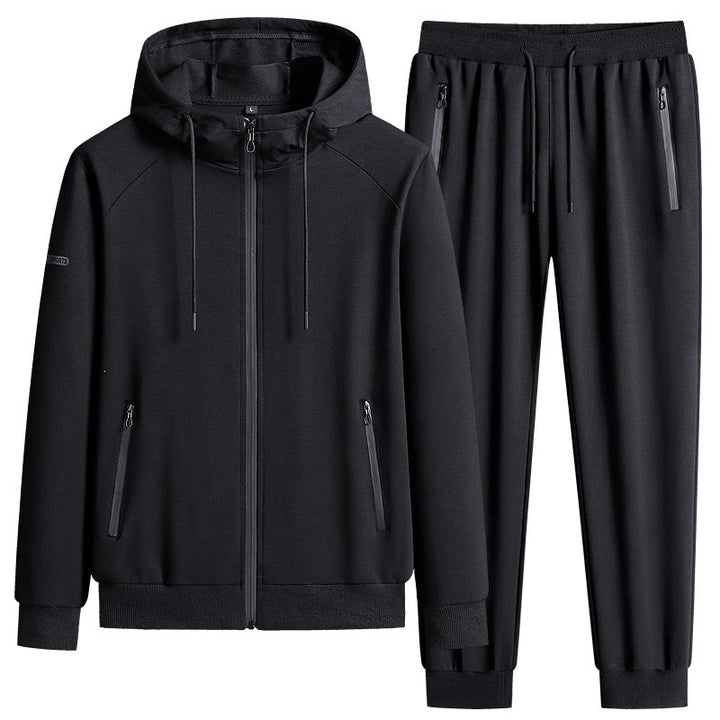Herren Sportlicher Softshell-Trainingsanzug-Set mit fleecegefütterter Jacke und tapered Jogginghose Drune