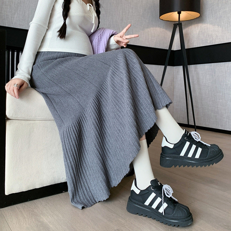 Damen Plissierter Midi-Rock aus weichem Material Drune