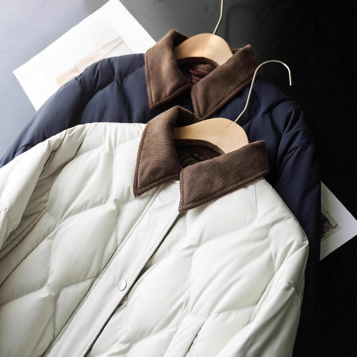 Damen Steppjacke mit karierten Akzenten Drune
