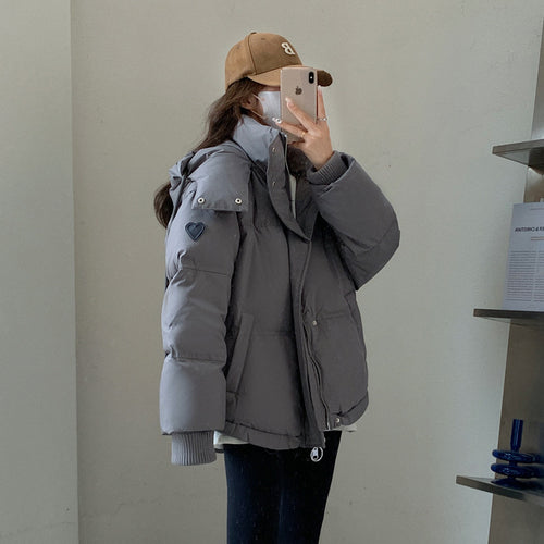 Damen nan oversized gesteppte Winterjacke mit Kapuze und Thermowattierung Drune
