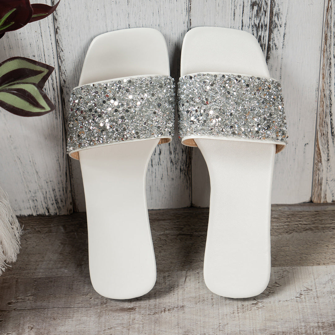 Damen Glamouröse Riemensandalen mit funkelnden Strassdetails Drune