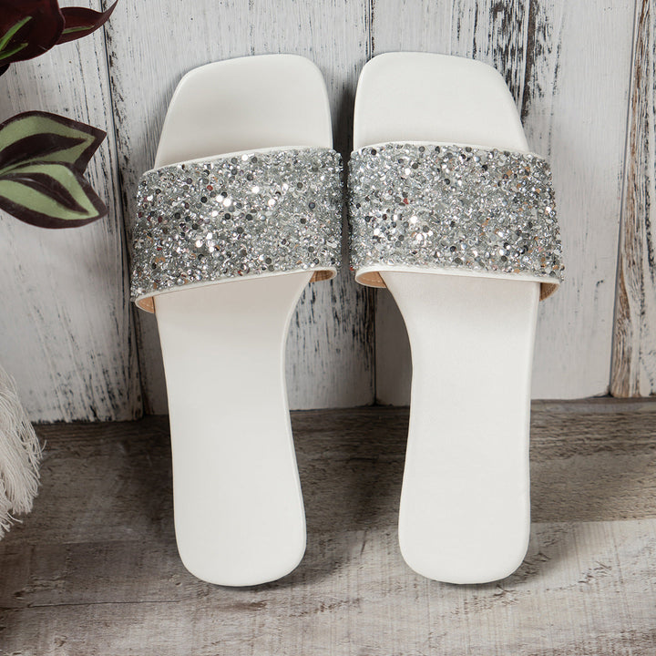 Damen Glamouröse Riemensandalen mit funkelnden Strassdetails Drune