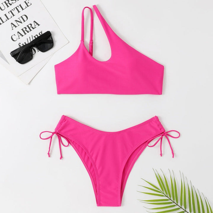 Damen Sportlicher Bikini mit asymmetrischem Oberteil und verstellbaren Trägern Drune