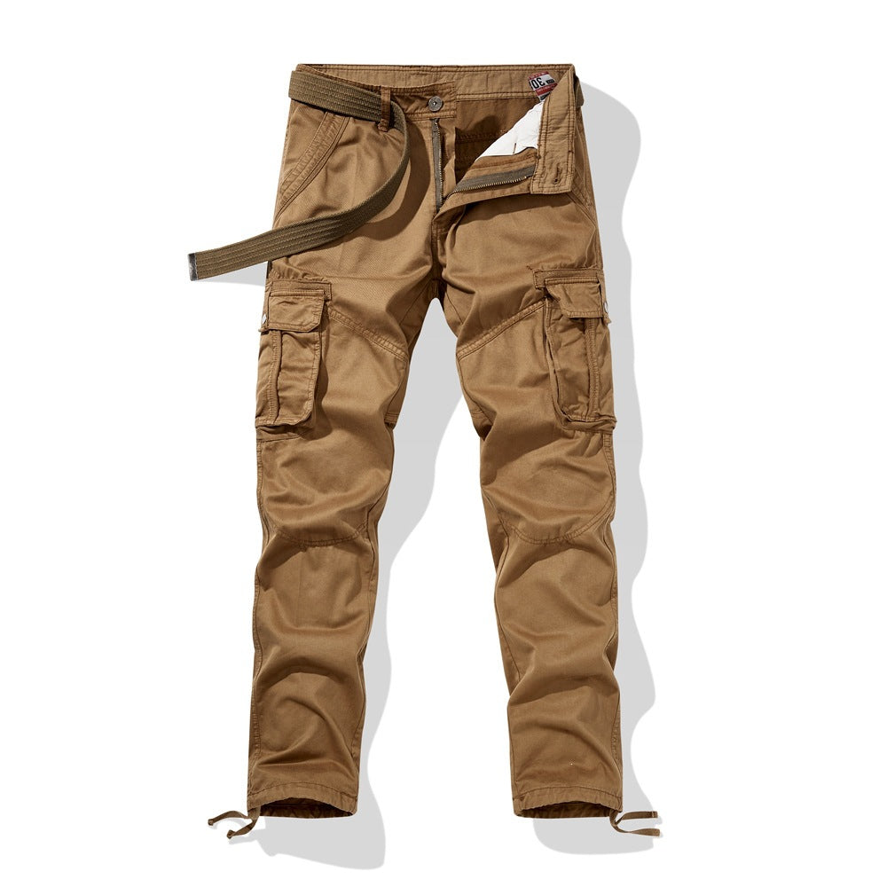 Herren Taktische Cargohose mit Knieabnähern, Mehrfachtaschen und Kordelzug Drune