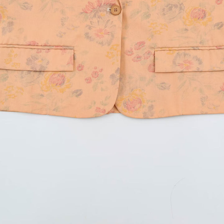 Damen Leichtgewichtiger Blazer mit floralem Alloverprint und kastiger Cropped-Silhouette Drune