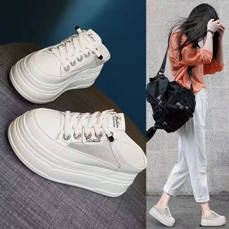 Damen Plateausneaker mit atmungsaktiver Mesh-Oberfläche und trendigem Design Drune