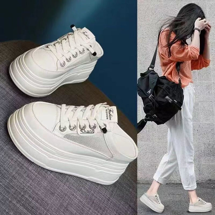 Damen Plateausneaker mit atmungsaktiver Mesh-Oberfläche und trendigem Design Drune