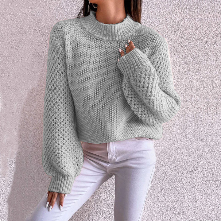 Damen kuscheliger Oversized Pullover mit strukturiertem Muster und Rollkragen Drune