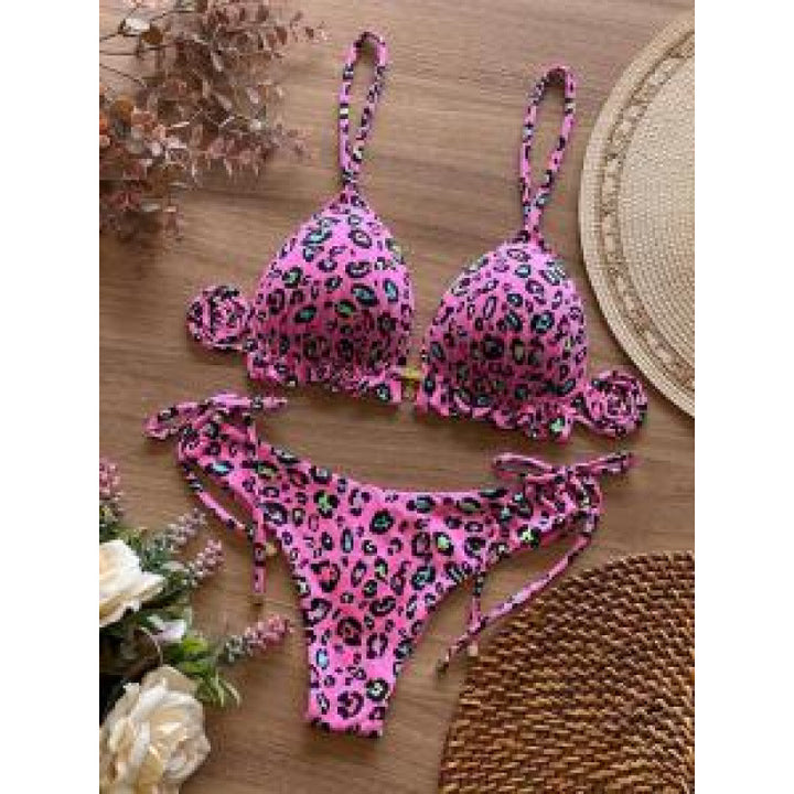 Damen Triangel-Bikini mit verspieltem Rüschenelement und verstellbaren Trägern Drune