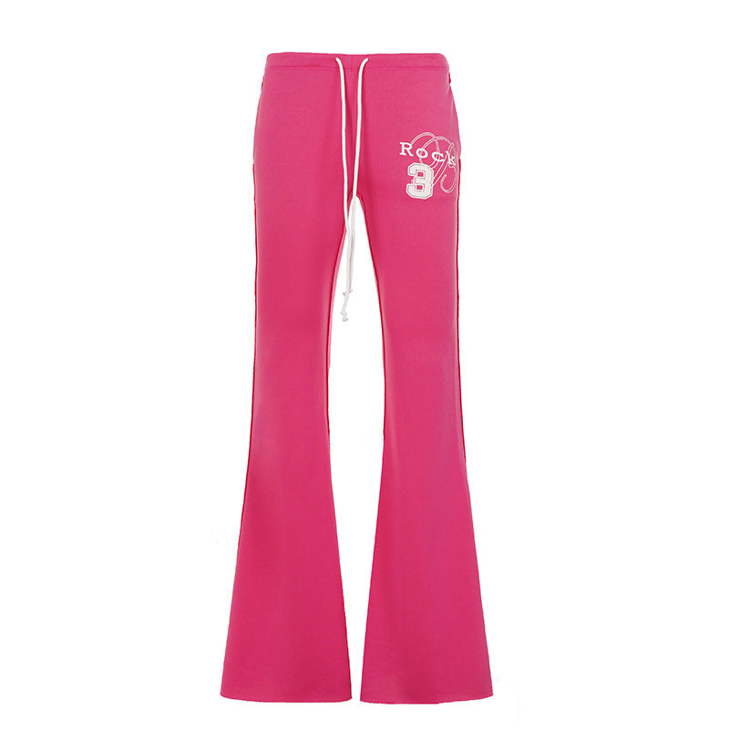 Damen nan ausgestellte Sweatpants mit extra weitem Schlag, elastischem Bund und Kordelzug Drune