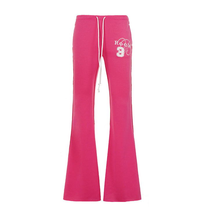 Damen nan ausgestellte Sweatpants mit extra weitem Schlag, elastischem Bund und Kordelzug Drune