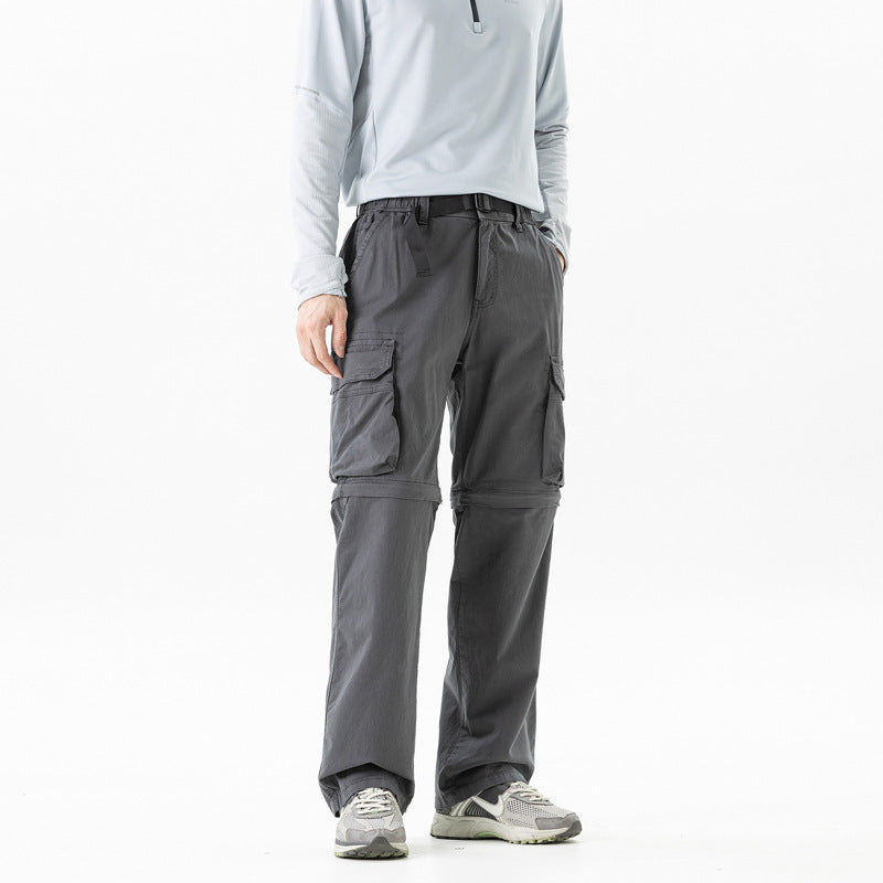 Herren Zip-off Convertible-Cargo-Hose mit abtrennbaren Beinen und Mehrfachtaschen Drune
