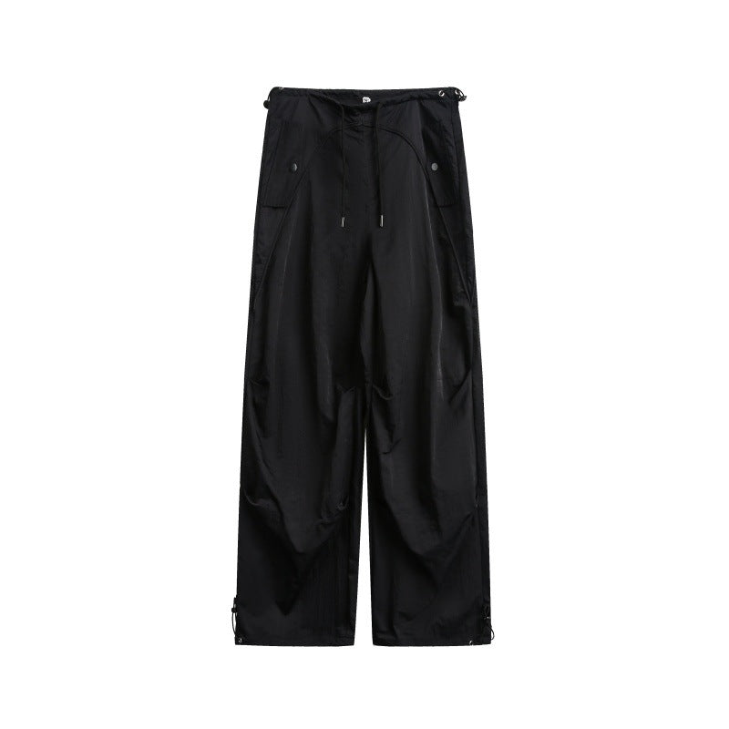 Damen weite Cargo-Hose mit Kordelzugbund und verstellbaren Saum Drune