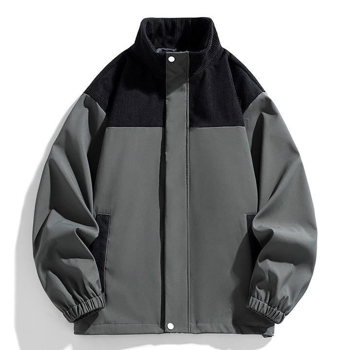Damen Oversize-Übergangsjacke mit Cordbesatz und Stehkragen Drune